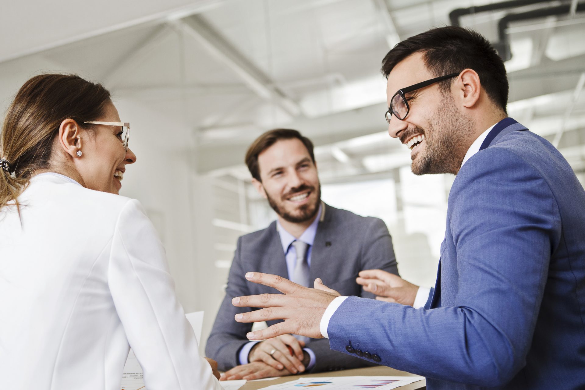Business team discussing strategies on meeting