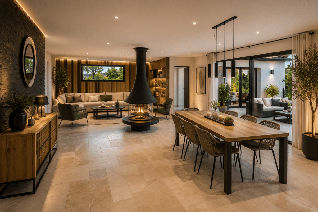 Grande pièce de vie intérieur, modèle de maison Rio