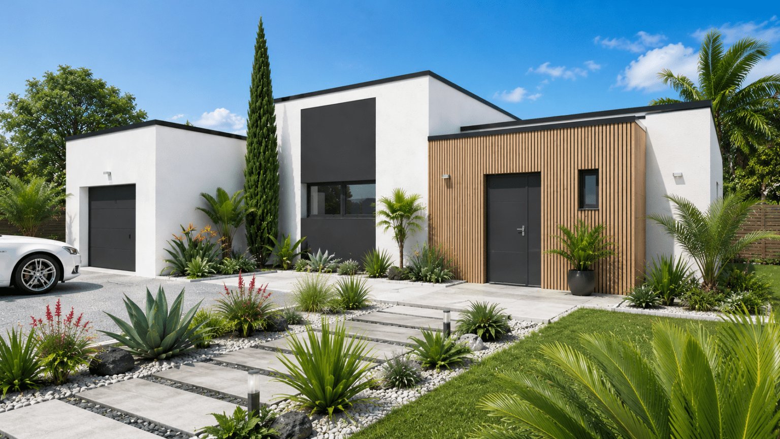 modele de maison sydney dans environnement végétal exotique
