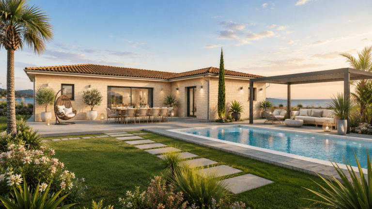 modele ebene, maison ossature bois, toiture tuiles terre cuite