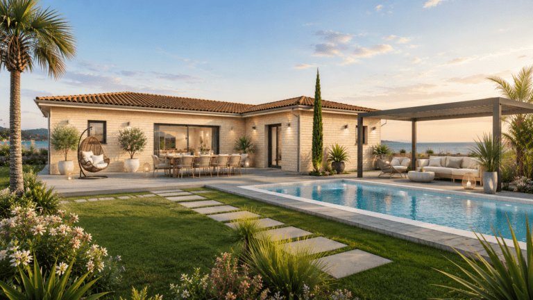 modele ebene, maison ossature bois, toiture tuiles terre cuite