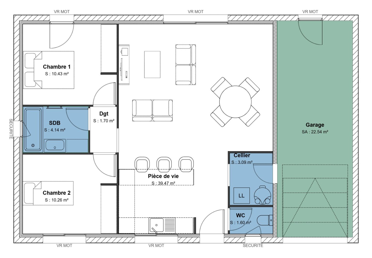 70 m² - 2 ch - Gge XL