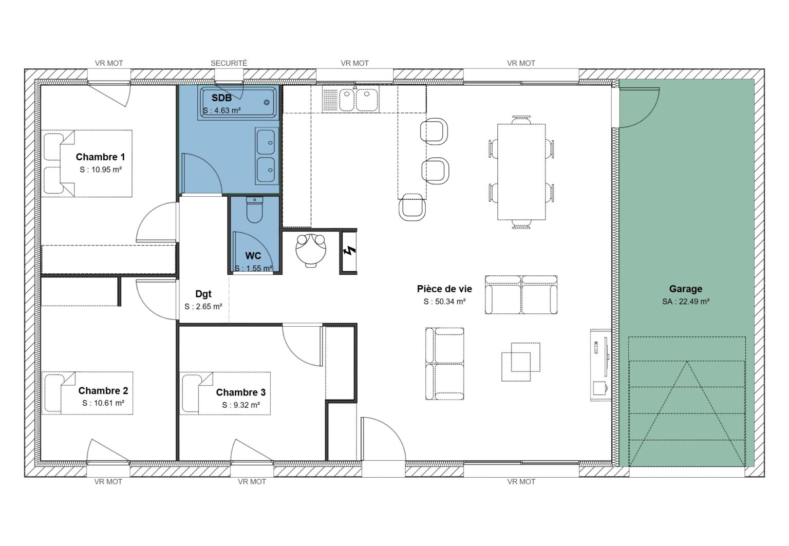 90 m² - 3 ch - Gge XL