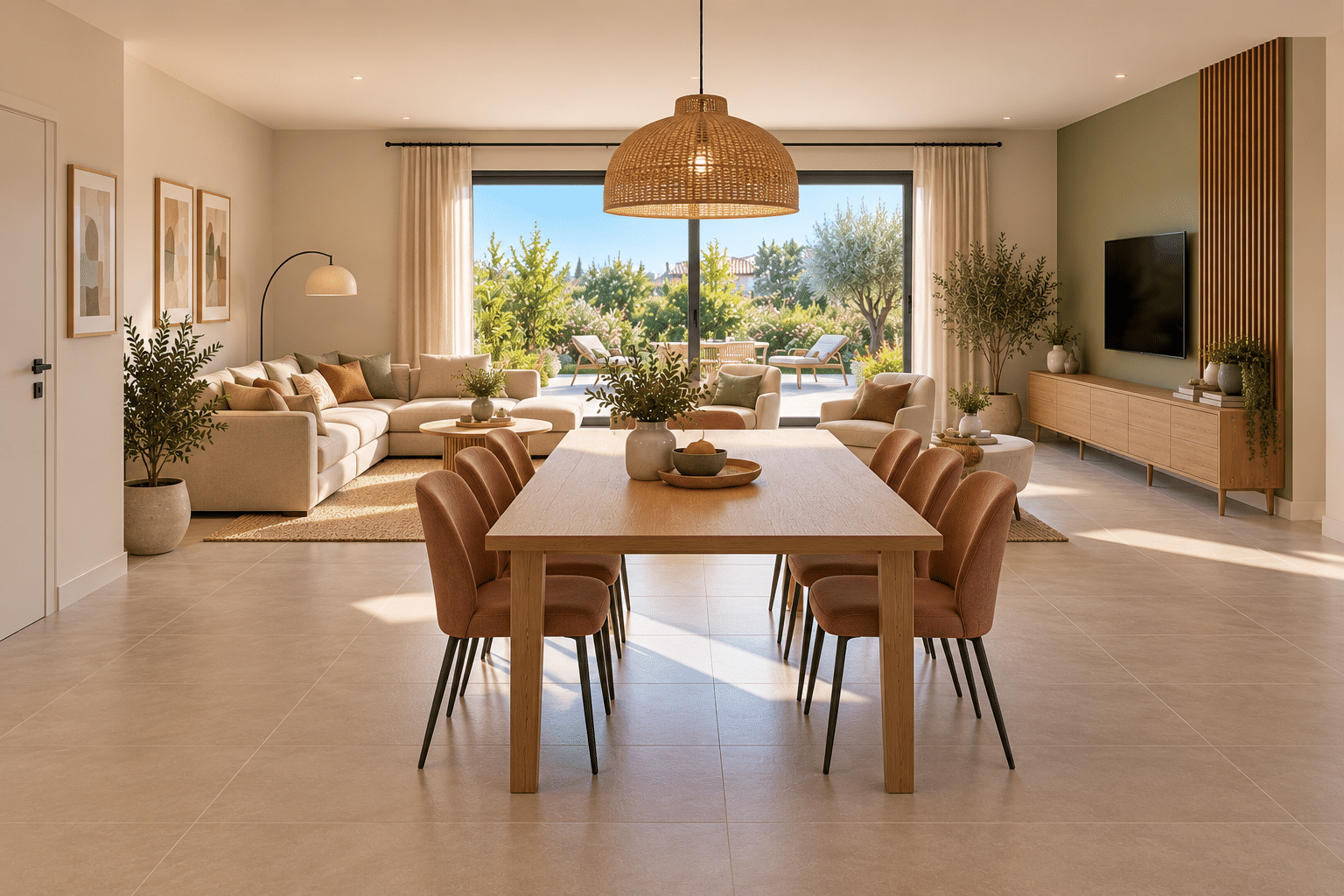 pièce de vie du modèle de maison POP ! 100 m2