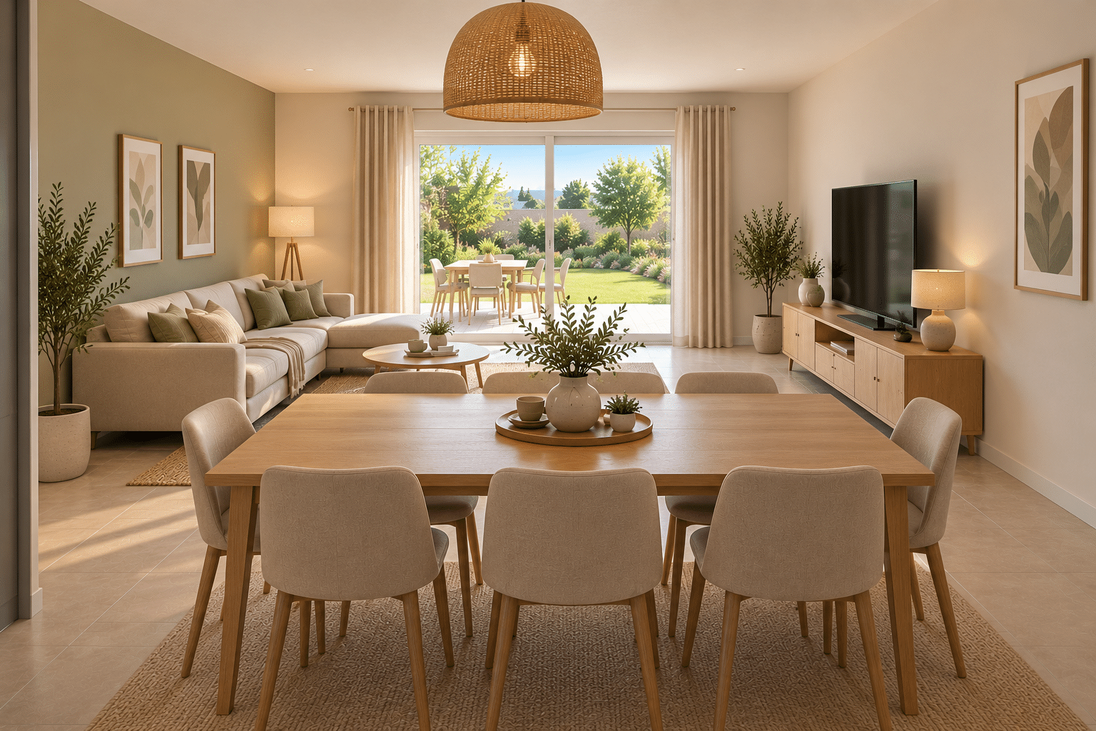 pièce de vie du modèle de maison POP ! 80m2