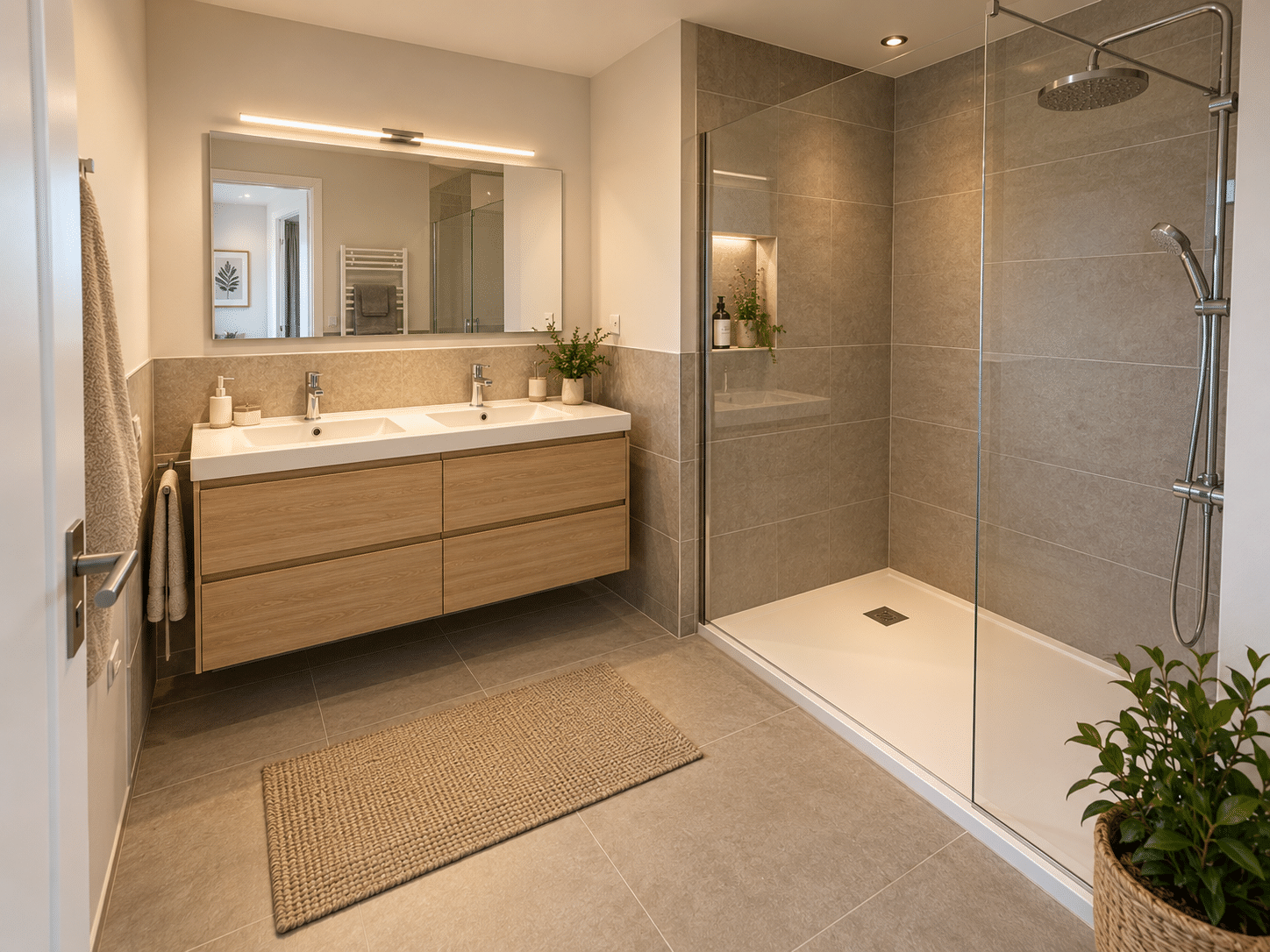 salle d'eau du modèle de maison en L par DCA
