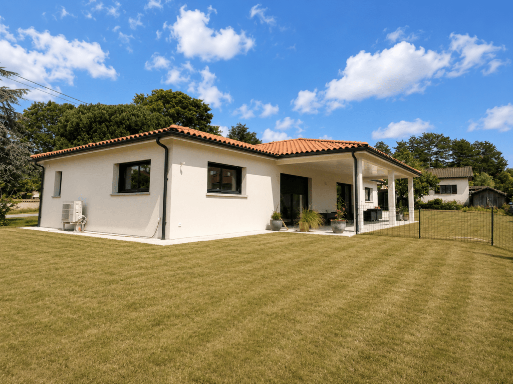 Maison neuve de plain-pied construite par DCA sur la commune d'Eymet (Dordogne)