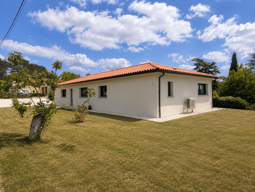 Maison neuve de plain-pied construite par DCA sur la commune d'Eymet (Dordogne)